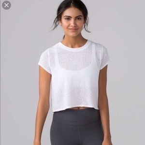 Like sheer crop top.  Lululemon